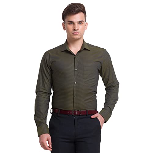 Image of Park Avenue Men's Pure Cotton Structure Pattern Slim Fit Semi Cutaway Collar Full Sleeve Ceremonial Shirt