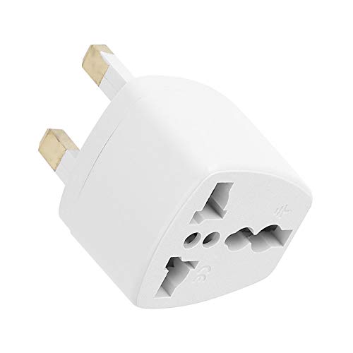 Allsor Convertisseur de Voyage, téléphone Portable en Plastique Adaptateur de Prise Britannique léger Blanc, Voyage Indien HK pour Le Royaume-Uni Cover