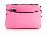 iPearl 13-inch Soft Neoprene Sleeve Case for MacBook & UltraBook laptop (built-in external pocket) (Pink)