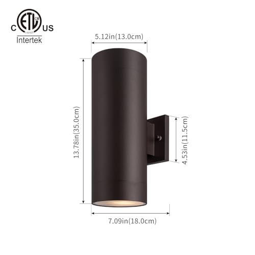 Image of mirrea 14 inch Modern Outdoor Porch Light 2 Lights, Oil Rubbed Bronze, 2 Pack