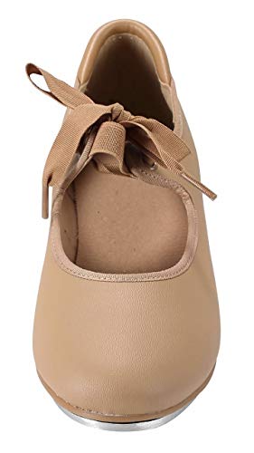 Linodes Unisex PU Leather/Patent Ribbon Tie Tap Shoe Dance Shoes for Women and Men's Dance Shoes-6012