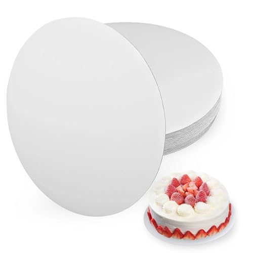 Kievano Base para Tartas Redonda 30 cm – Pack de 20 Platos de Cartón Blanco, Grosor 2 mm – Cake Boards Resistentes para Tartas, Transporte y Presentación
