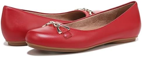 Naturalizer Womens Maxwell-Bit Chain Detail Round Toe Slip On Ballet Flats Crimson Red Leather 8.5 M | Image 3