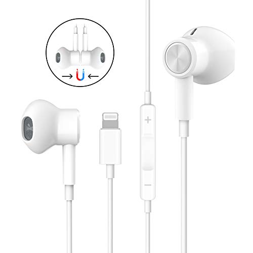 Headphones for iPhone, Stereo Earphones for iPhone 8 Magnetic in-Ear Headphones Wired Earbuds