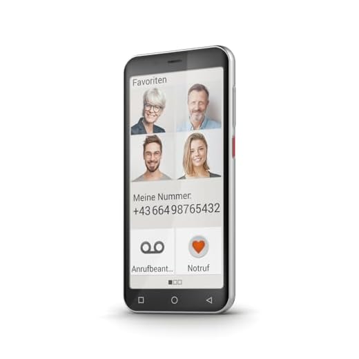 Emporia SMART.5 Mini Smartphone 4G Smartphone semplice da usare per persone anziane/senior, Pulsante SOS, Schermo da 4,95 pollici, Android 13, Fotocamera da 13 MP, Nero