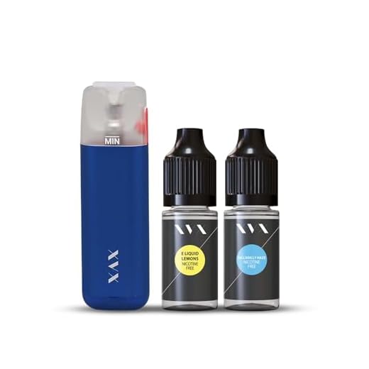 XVX X VAPE with E Juices - Blue Refillable Rechargeable E Cigarette Vape Pen with Nicotine Free Lemon & Picadilly Haze E Liquid Bottles Starter Kit, Pack of 3 | Made in the UK 70/30 PG/VG (10 ml)