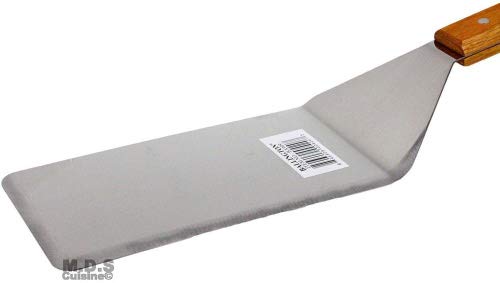 M.D.S Cuisine Cookwares Spatula XLarge Serving Scrapper Solid Wood Handle Stainless Steel Blade Flexible Turner.