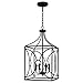 Quoizel QP5354MBK Grenelle Pendant, 4-Light 240 Total Watts, Matte Black