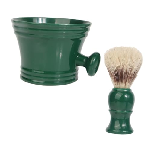 Hohopeti Kit de Cuidado Masculino para Barba con Brocha y Cuenco para Espuma Herramienta Portátil para Afeitado Suave y Limpieza Profesional del Vello Facial