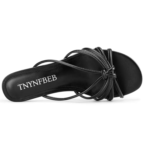 Image of TNYNFBEB Womens Sandals Mules Low Kitten Heel Open Toe Shoes Slip-on Slingback Prom Party Dress Summer 1.4 Inches Heels