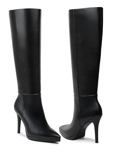 Knee High Boots Women Classic Stilettos Heel Pointed Toe platform Boots For Women High Heel Side Zipper Boots Elegant3