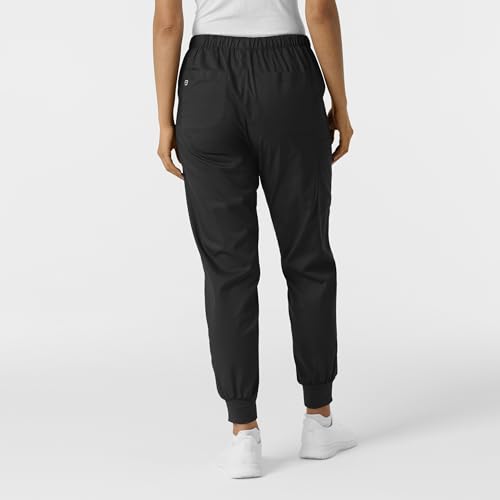 Image of Wink W123 Women's Flex-n-Reach Track Scrub Pant, Black, Large Petite