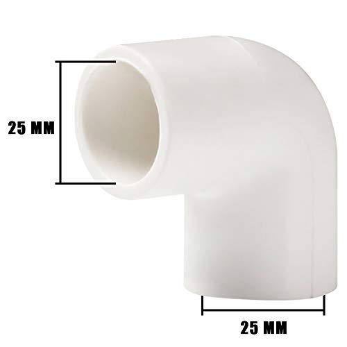 YOFASEN 90 Degree PVC Elbow Connectors Fitting - 6pcs Plumbing Pipe Fittings, 25mm - Plumbing Coupling Connector + Plumbing Seal Tape - Image 2