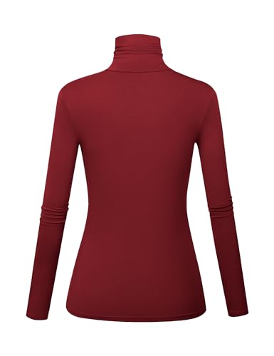 Image of Women's Long Sleeve Turtleneck Shirts Slim Fitted Lightweight Base Layer Casual Tops