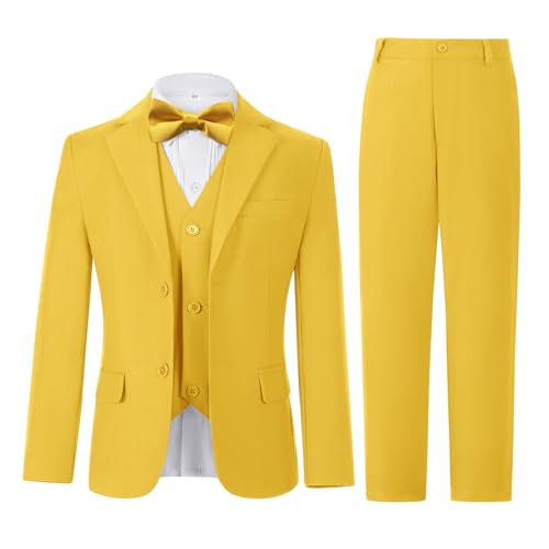 Image of Toddler Suits Slim Fit Suit for Boys,Formal Tuxedo Ring Bearer Outfit Kids Dress Clothes for Wedding,Adjustable Waist