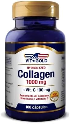 Colágeno Hidrolisado 1.000mg com Vitamina C Vitgold - 100 cápsula...