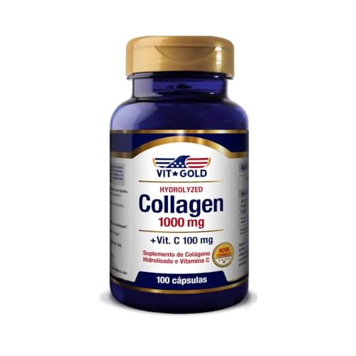 Colágeno Hidrolisado 1.000mg com Vitamina C Vitgold - 100 cápsula...