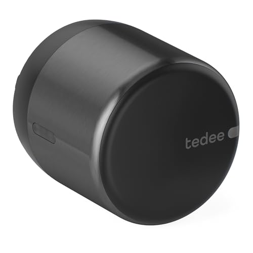 tedee Lock GO 2 Aluminium, smartes Türschloss, ohne Zylindertausch, Steuerung via Bluetooth & aus der Ferne per App, Smart Home, Ø 58mm x 65mm