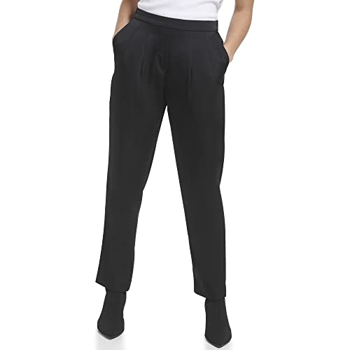 Calvin Klein Women's Comfortable Flowy Slim Ankle Shiny Crepe Trouser