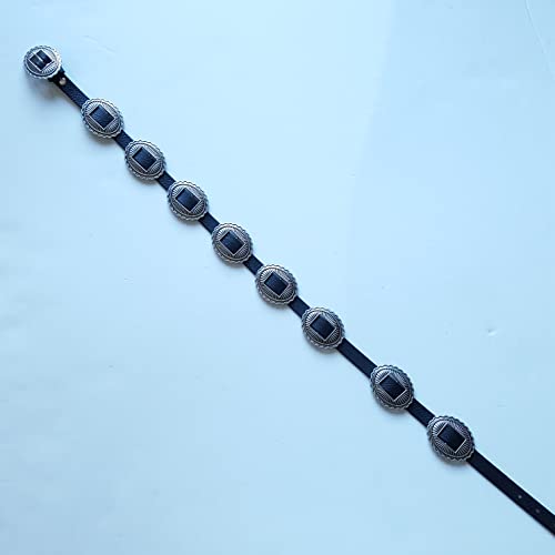 Western Buckle with conchos in Non-Animal Leatherette Belt2