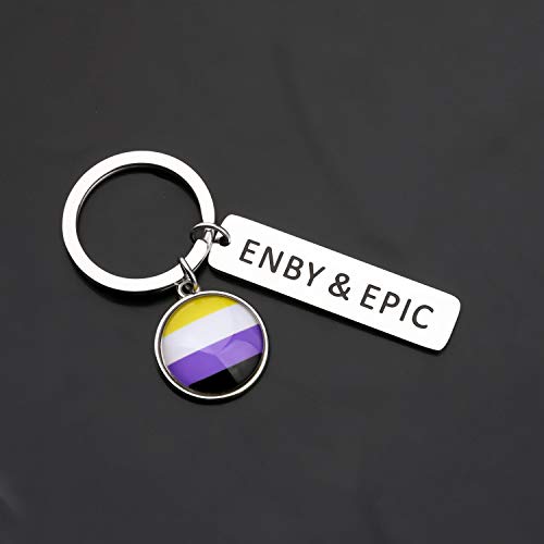 CENWA Non-Binary Gift LGBTQIA Gay Enby Lesbian Gender Fluid Non Binary Pride Queer Gift Non Binary Flag Enby and Epic4