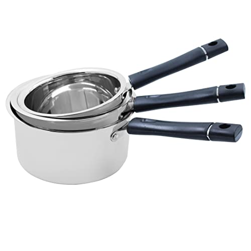 Image of Spillbox Stainless Steel Induction and Gas Compatible Heavy Base Sauce Pan | Tea Pan | Milk Pan | TPan | Pot | Flat Base Tapeli | Patila | Boiler Chai Pan | Boiler Cookware Set | Boiling Vessel | Container for Kitchen Utensils Cookware - Plain (medium)