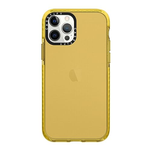 Coque iPhone 12 Pro Max CASETiFY Impact jaune transparent au design elegant