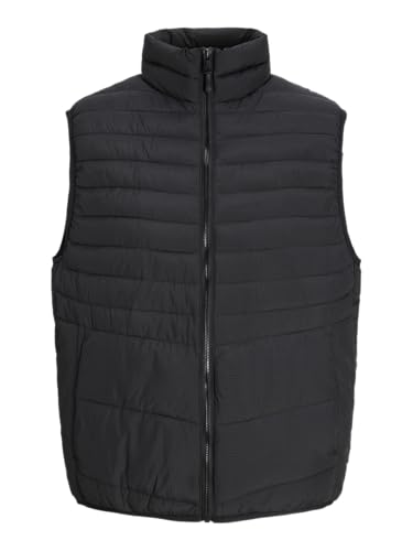 JACK & JONES Chaleco acolchado masculino, Negro, L