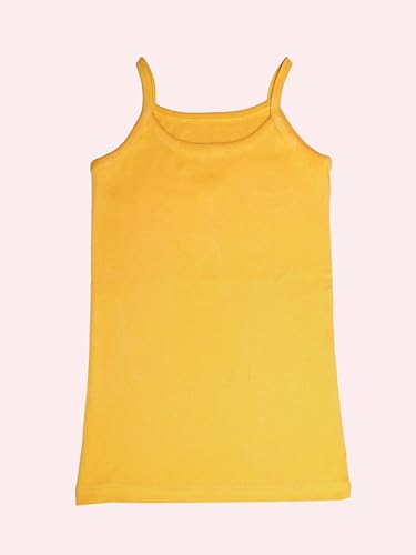 Image of KiddoPanti Girls 100% Cotton Rib Solid Camisole Tank Top Pack of 3