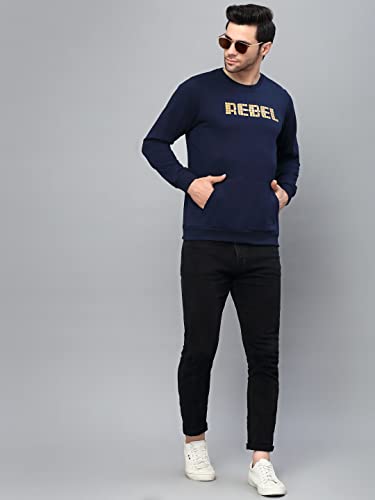 Image of Rigo Fleece Printed Round Neck Sweatshirt for Men | Full Sleeves Sweatshirt for Men | Casual Wear & Stylish Sweatshirts for Men
