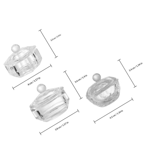 Homoyoyo 3pcs Crystal Nail Art Cups con tapas miniatura 2