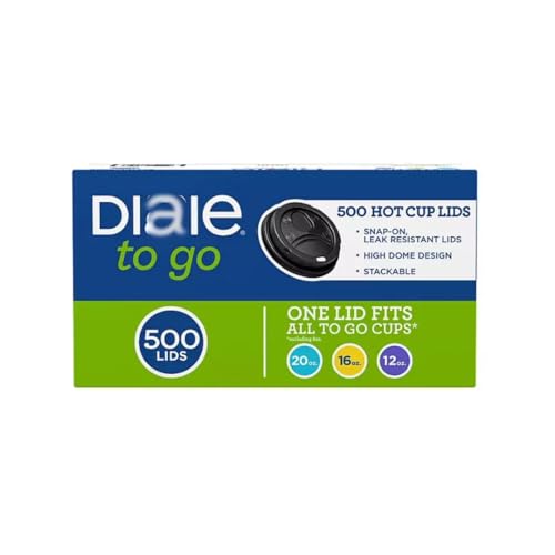 Dixxiie Perfec Touch Domed Plastic Hot Cup Lid | 12-20oz | 500 Count Black