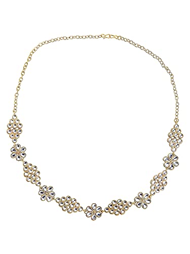 Karatcart Gold Plated Metal Kundan Hairband for Women - Gold - Image 3