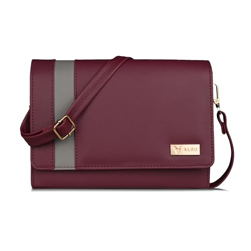 Image of ALSU Women's trendy Sling Bag | handbag | purse | crossbody bag| deattachable straps | adjustable straps |card slots side bag| phone pocket