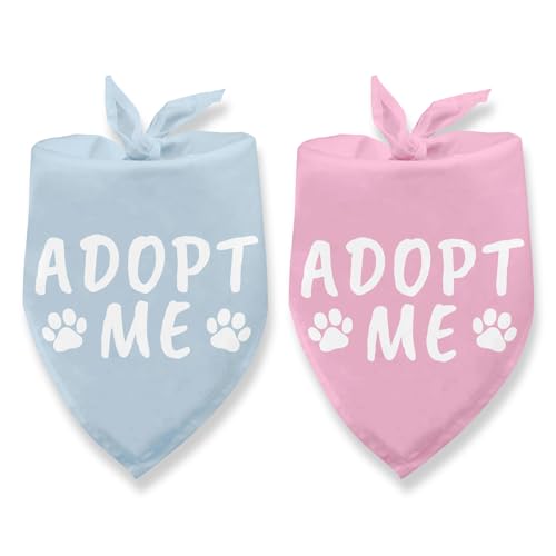 Adopt Me Bandanas for Dogs 2 Pack Adopt Me Dog Bandanas for Dog Adoption Day Adopted Pet Scarf for Small Medium Cats Dogs