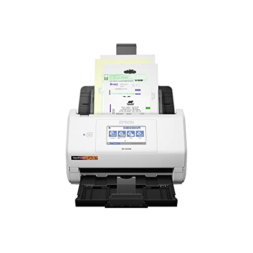 Epson – RapidReceipt RR-600W – Wireless Desktop Color 2-Sided Receipt and Document Scanner – Receipt Management and PDF Software for PC and Mac – Touchscreen and Auto Document Feeder – White
