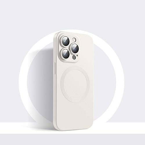 Coque iPhone 12 Pro Max silicone liquide protection objectif appareil photo blanc