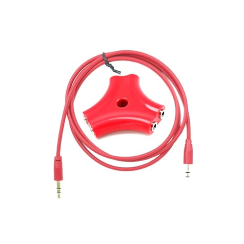 COHEALI Divisor de Auriculares Salidas con Cable Estéreo de Adaptador Práctico Compatible con Dispositivos de Audio con Conector Jack Rojo