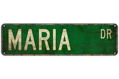 GQWJKSZ Metal Sign MARIA DR Vintage Signs Retro Tin Signs Art Plaque for Bedroom Kitchen Garden Wall Bar Club Coffee Hanging Sign Home Decor 4x16 Inch