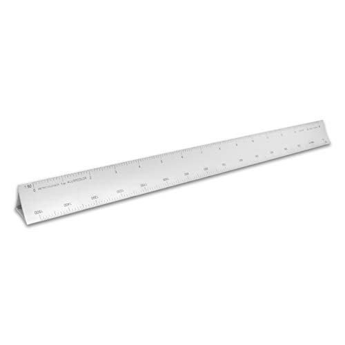 Image of Alumicolor 30-cm Aluminum Metric Engineer Hollow Scale for School, Office, Art and Drafting, 30CM, Silver