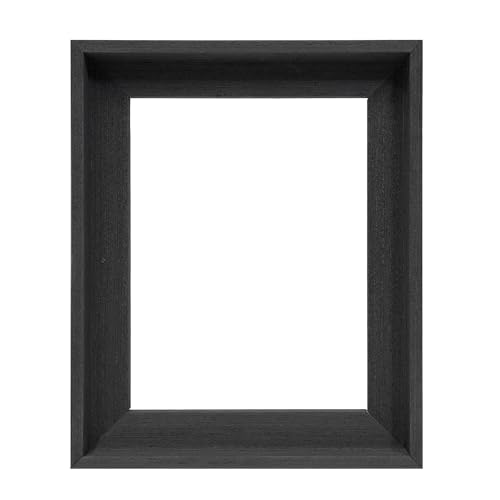 Image of Square 10x10 Solid Wood Canvas Floater Frame, Wood Floating Frames, Floater Frame for 0.6 inch-0.8 inch Deep Canvas Paintings (10 inchx10 inch, Black)