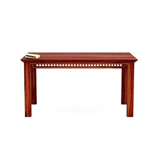 Image of Solid Sheesham Wood 6 Seater Dining Table Set with Cushioned Chairs for Dining Room | Living Room | Home & Office | Hotels Restaurant & Cafe (6 Seater, C-Honey)