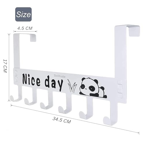 Image of Solitude Pack of 3 Heavy Duty Carbon Metal Over Door Hanger for Clothes, Drill Free Door Hanging Hooks for Bathroom, Bedroom | Scarf, Coat, Towel Holder (White)