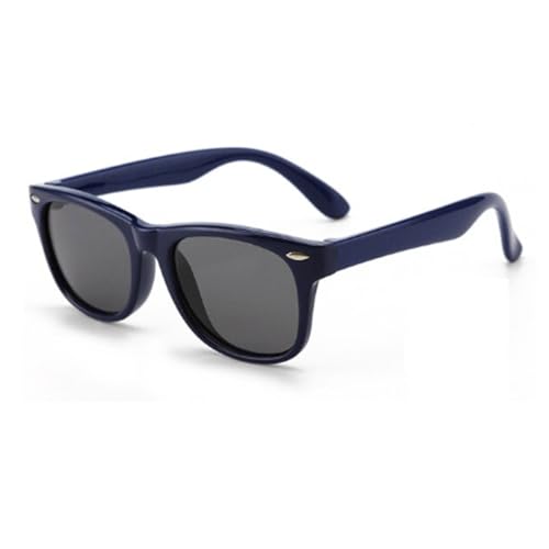 Óculos De Sol Infantil Unissex Flexível Polarizado Com UV400 (Azul Escuro)