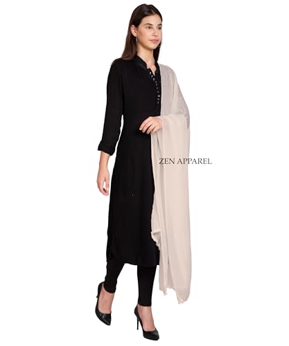Image of Zen Women's Solid Premium Cotton Dupatta 2.25 Meters 100% Pure Cotton