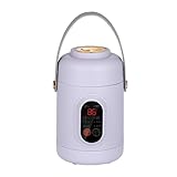 Multi-functional Health Pot, Rice Cooker, 500W Mini Portable Kettle, Ceramic Glaze Inner with Steamer, Small Slow Cooker with 12-Hour Reservation Function, Kitchen Accessories For Porridge, Soup (Purple Single pot)