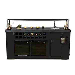 HAUS OF BARS by SpeedX - Double Model X Home Bar Cabinet with Built in 2 Units of 30L Fridge and Modular Sink with Tap (Wheels at The Bottom)