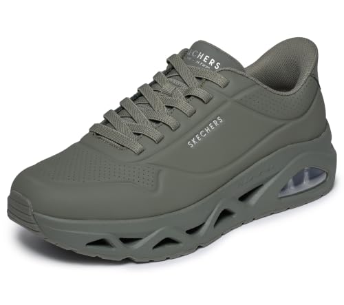 Skechers Herren UNO Glide-Step Glide On Air Turnschuhe, Olive Durabuck, 44 EU – Ansicht 1