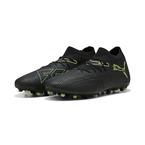 PUMA Chaussure de Football Future 8 Match MG Unisexe 41, Black Fizzy Light Green Terrain Yellow