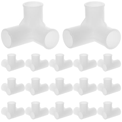 Gadpiparty Giunto a T per asta dell'armadio da 50 pezzi - Giunto a 3 vie per asta dell'armadio - Giunto a T in plastica per armadio, connettore per scarpiera per mobili, adattatore per